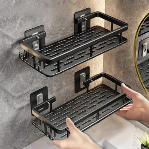 50pcs Bathroom Shelf No Drill Wall Mounted Shampoo Bottle Shower Corner Rack Toilet Storage Rack Aluminum Bathroom Kitchen Accessories