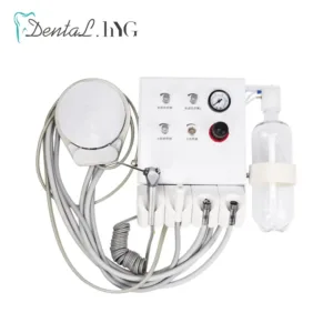 Dental Portable Turbine Unit with Weak Suction Dental Equipment Air Unit with 2 Handpiece Tubes 3 way syringe Teeth Whitening