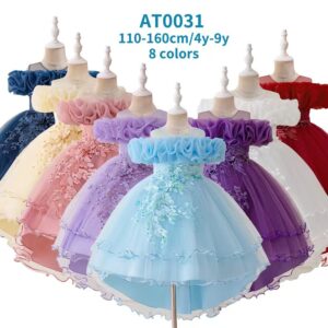 Cute girls dresses 8colors can choose ​size 110-150cm ​age 4-12years Minimum order 80pcs,you get all sizes and each size two colors (Below price is for 80pcs)