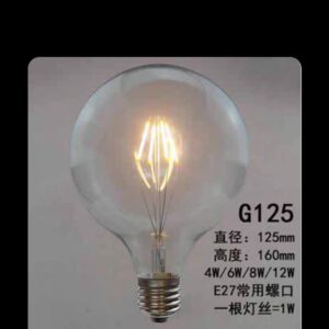 E27 Retro Edison LED Filament Bulb Lamp 4W 6W 8W Big Global Light Bulb G95 G125 Clear Glass Indoor Lamp AC220V(below price is 20pcs)