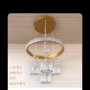 New Modern LED Crystal Glass Petal Ceiling Chandelier Rings Chrome Luster for Living room Dining room Home Decor Indoor Lighting