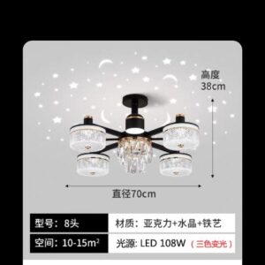 Nordic Modern Luxury Ceiling Fan Light Indoor LED Lighting Ceiling Fan Living