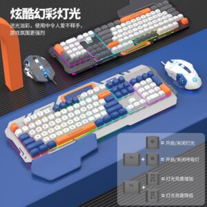 Gaming keys wired keyboard and mouse suit RGB atmosphere lamp desktop computer laptop PC e-sports gamer mechanical feeling(below price is for 50 sets)