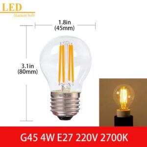 GANRILAND E14 E27 LED Filament Light Bulb Clear Glass Ampoule T16 T20 C7 C35 A19 ST64 G40 G45 G80 1W 2W 4W Vintage Dimmable Bulb(below price is 20pcs