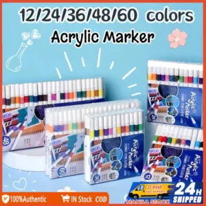 48 60 Colors DIY Acrylic Marker Pen Set Highlighter Markers Painting for Rock Glass GOODAY(below price is 50pcs)