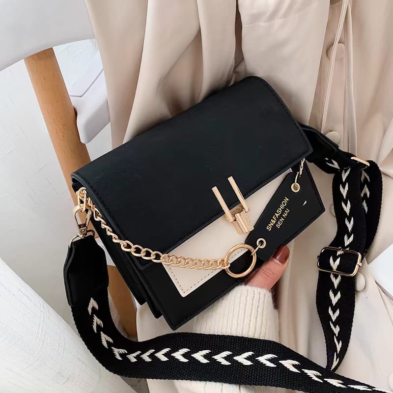 10pcs mixed color Crossbody Bags for Women Trend Shoulder Bag Contrast Color Clamshell Lock Portable Messenger Female(Below price is for 10pcs)