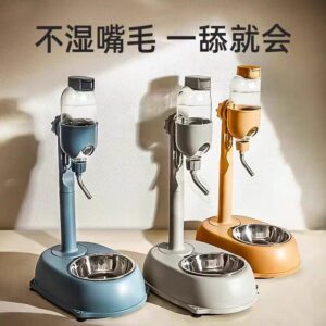 HOOPET Automatic Pet Dispenser Anti-tip Dog Bowl Drinking Water Bottle Feeder Hanging Kettle Cat Food Container Pets Supplies(below price is for 2pcs)