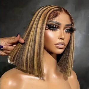 1pc human hair wig 13*4 piano color 10inch