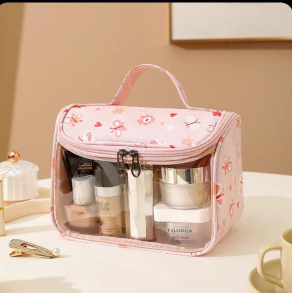 50pcs mixed color Cream Color Makeup Bags S/M/L Large Capacity Wash Pouch Travel(below price is 50pcs)
