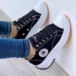 50pcs mixed color and sizes 35-43  Women's Canvas Fashion Sneakers Shoes Lace-Up Platform (below price is 50pcs)