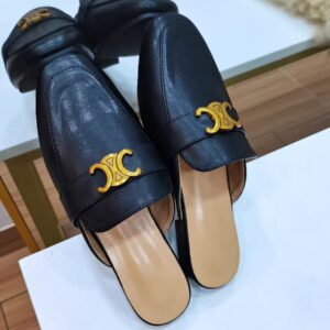 5pairs mixed sizes (38-44) full leather flat-soled outdoor Arc de Triomphe half slippers(Below price is for 5pairs)