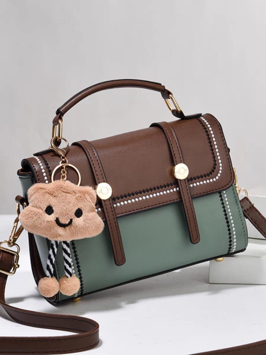 50pcs mixed color Simple women's bag with trendy color contrast trend, the temperament of all college style single shoulder crossbody bags, plus(below price is 50pcs)