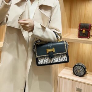 3pcs  luxury high-end Hong Kong Dioren handbag summer sense small square bag shoulder(below price is 3pcs)