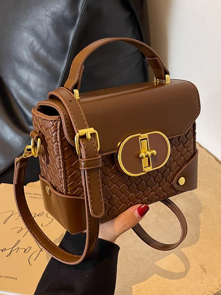 10pcs mixed color French Handbag Ladies Handbag Small Square Bag Retro Fashion Shoulder Bag Hundreds of Commuter Women's Bag PU Material(below price is for 10pcs)