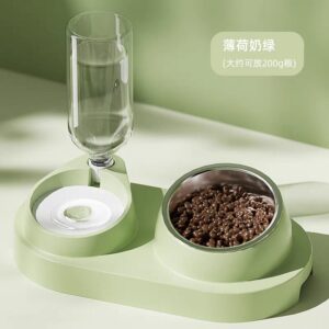 Water Refill Pet Bowl Self-refilling Pet Bowl Pet Feeder 2-in-1 Automatic Water Dispenser with Removable Stainless Steel Bowls Pet Supplies(below price is for 3pcs )
