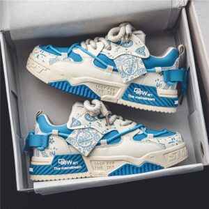 2024 Spring New Sneakers Fashion Men Vulcanized Shoes Platform Tennis Sports Outdoor Men Bread Shoes Student form size 37 to 46(below price is for 50pcs)