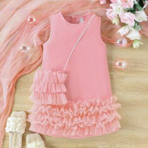 50pcs mixed color and Dress For Kids 2-7 Years old Birthday Fashion Sleeveless Cute Butterfly(below price is 50pcs)