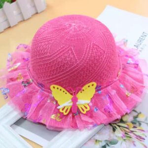 Sun Hats Summer Children Beach Girls Weave Pompoms 2021 Hat UV Protective Kids Big Brim Holiday Casquete Rolling Hats (below price is for 50pcs)
