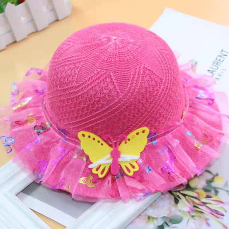 Sun Hats Summer Children Beach Girls Weave Pompoms 2021 Hat UV Protective Kids Big Brim Holiday Casquete Rolling Hats (below price is for 50pcs)
