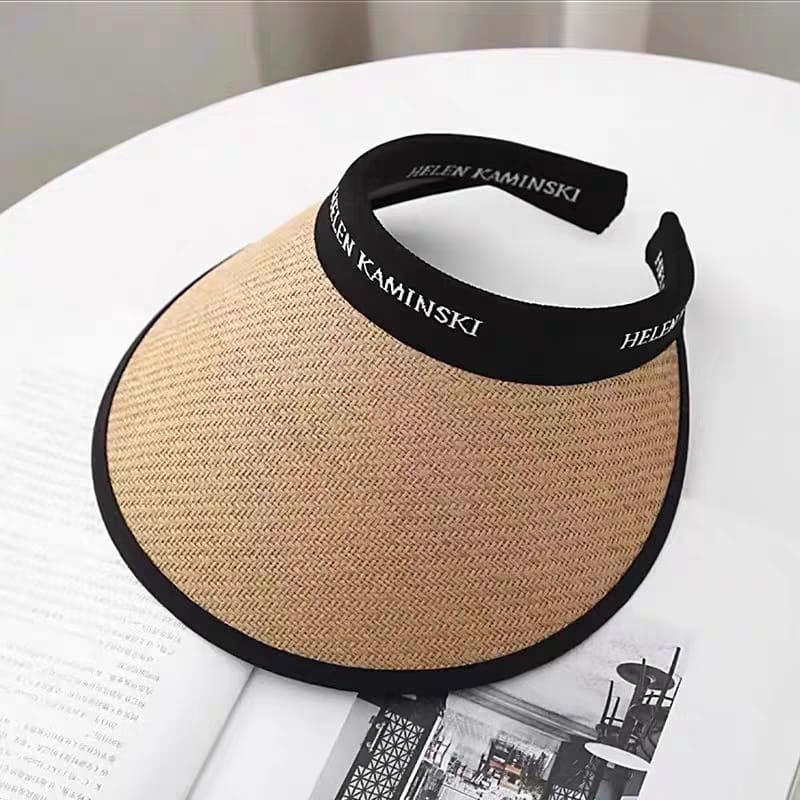 Fashion Crownless Packable UV Sun Visor Hat Summer Beach Straw Hats Caps for Women (below price is for 100pcs )