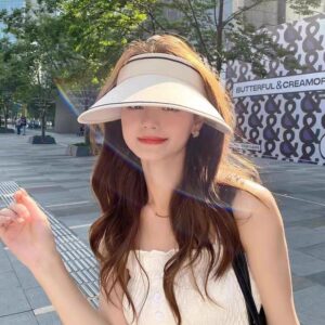 Summer Breathable Sun Hats For Women Adjustable UV Protection Visor Outdoor Sports Fashion Sunscreen Cap Sun (below price is 100pcs)