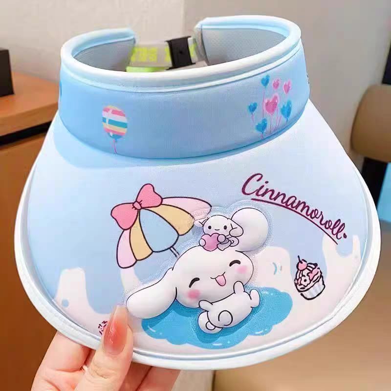 Hello Kitty Sanrio Kuromi Stitch Child Hat Cartoon Sun Hat Summer Sun Protection Anti-UV Empty Top Sunhat Girls (below price is for 50pcs)