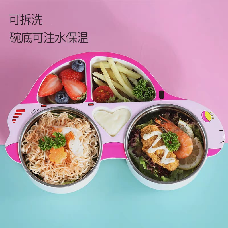 Cartoon Car Shaped Divided Baby and Toddler Plates Non-Slip Unbreakable Children Dinner Plates Dinnerware New (below price is for 50pcs)