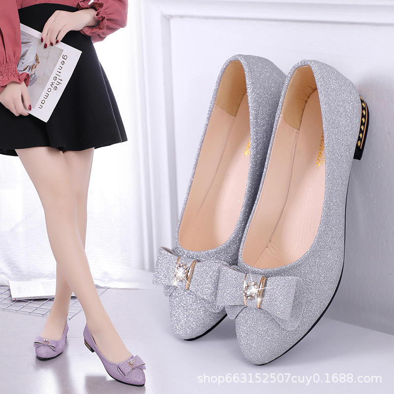 50pairs mixed color and sizes(35-40) Women Shoes Elegant Shallow Low Heel Shoes(below price is 50pairs)