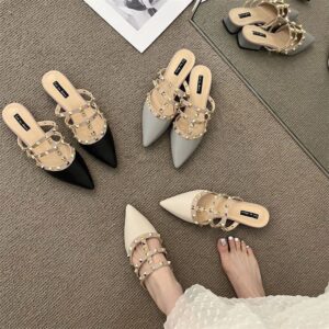 50pair mixed color and sizes(35-40) Women Flats Pointed Toe Lady Flat Heel Shoes Slip on (below price is