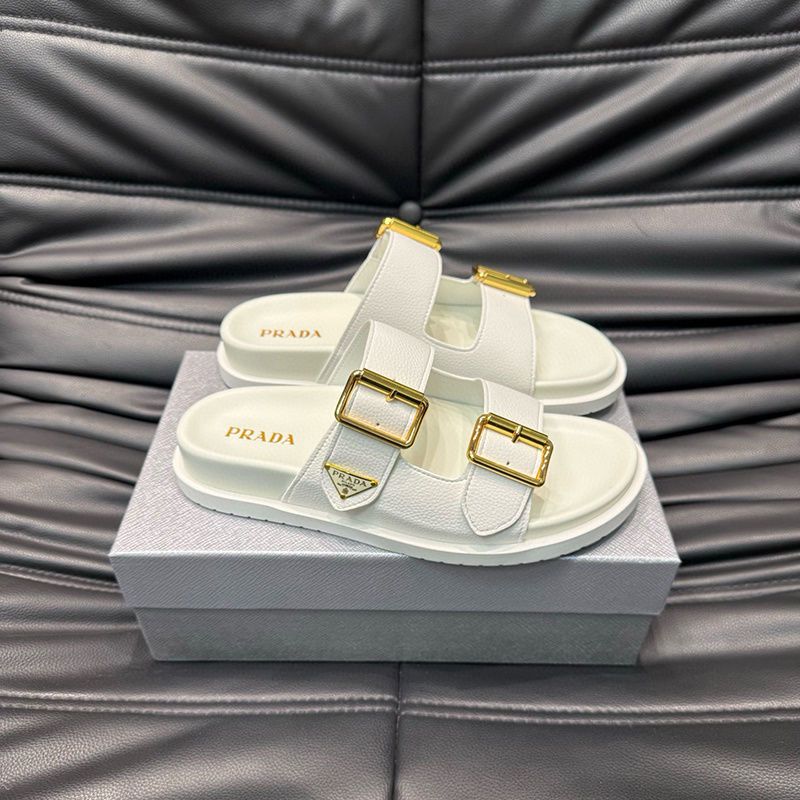 5pairs mixed color and sizes (38-44)Prada leather sandals with logo(below price is 5pairs)