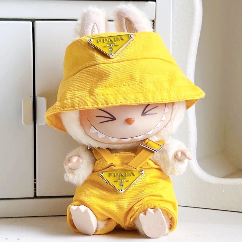5pcs 15cm/17cm Labubu Doll Clothing Sitting Party First And Second Generation Casual Color Trendy Suit Set DIY Gift