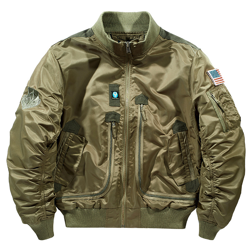 20pcs mixed color and sizes Spring and autumn 2025 new air force functional flight jacket men's ma1 loose large size coat stand collar baseball jacket (below price is 20pcs)