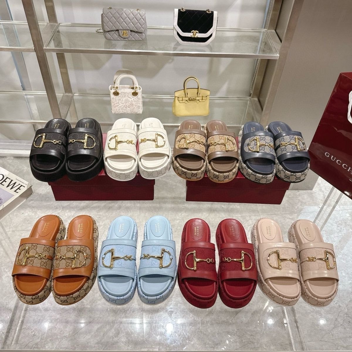 5pcs mixed color and  sizes (36-44) Luxury Designer Quilted Platform Leather(below price is 5pcs)