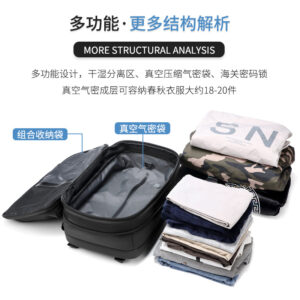 5pcs mixed color High Quality Fenjie new vacuum compression backpack men's backpack with dry wet separation anti-theft computer bag business leisure backpac(below price is 5pcs)