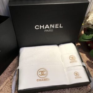 5pcs mixed color Chanel 3 Piece Towel Set Gift Box, Luxury on Carousell(below price is 5pcs)