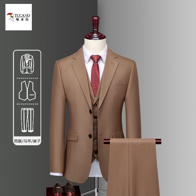 5pcs mixed color and sizes upto 5xl  Men's Slim Fit 2 Button 3 Piece Suit Set (below price is 5pcs)