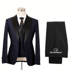 55pcs mixed color and sizes upto 40 New Men's Beige Suit with Black Color Wide Lapel Wedding Dress Suits Double Breasted Blazer 3 Pieces(below price is 5pcs)