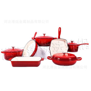 High Quality Iron cast Enamel pot stew 7pcs  24cm