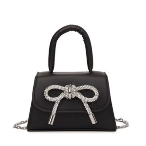 25pcs mixed color solid Shoulder Bags with Bow Design Mini PU Leather for Women 2024 Fashionable Drawstring Female Handbags