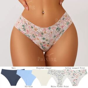 100 pcs mixed colors size from S to XL ZDJH Panties Women Cotton Seamless Low Waist Briefs Women Printed Thong Hipster Thong(below price 100pcs)