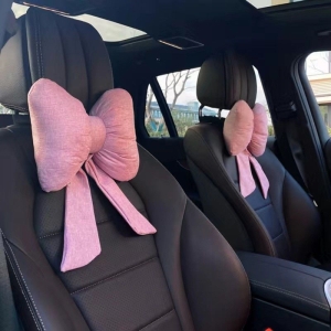 5pcs mied color Car Headrest Cyber Celebrity Bow Ribbon Car Comfortable Neck Pillow Pillow Summer General Motors(below price is 5pcs)