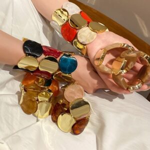 50pcs mixed color unique black golden contrasting color round shape elastic (below price is 50pcs)