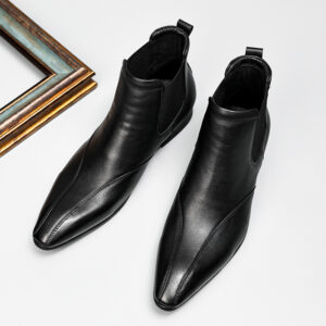 5pairs mixed color and sizes mens Genuine Leather Chelsea Boots Handmade Quality Luxury Brand Designer New Style Slip On Black Business Dress Shoes For Male(below price is 5pairs)