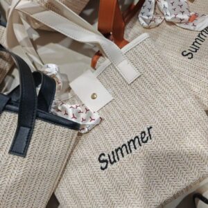 100pcs for Personalized Name Woven Bag for Women, Retro Casual Portable Grass Bag, Summer Beach Vacation Hand Gift (Below price is for 100pcs)