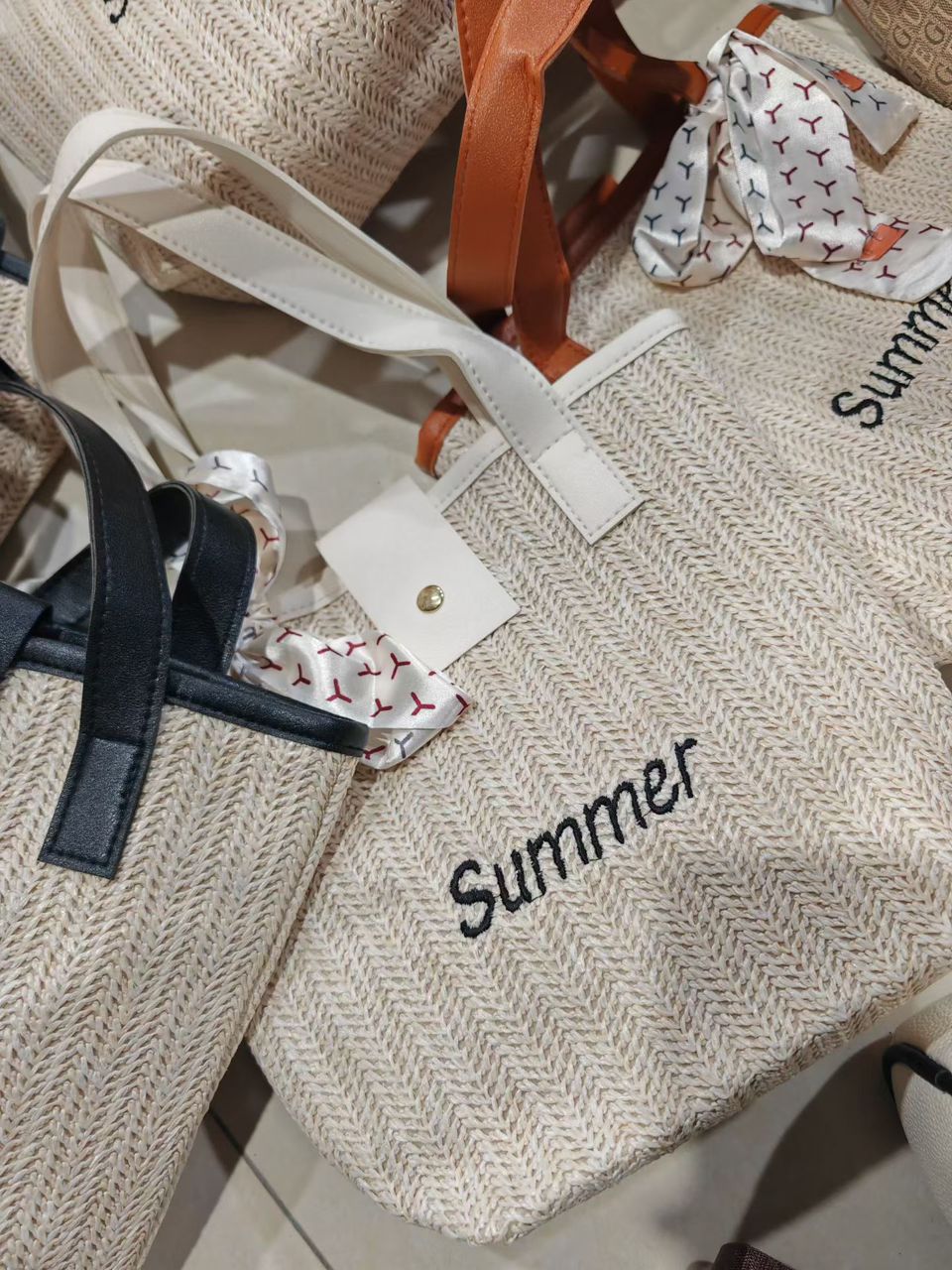 100pcs for Personalized Name Woven Bag for Women, Retro Casual Portable Grass Bag, Summer Beach Vacation Hand Gift (Below price is for 100pcs)