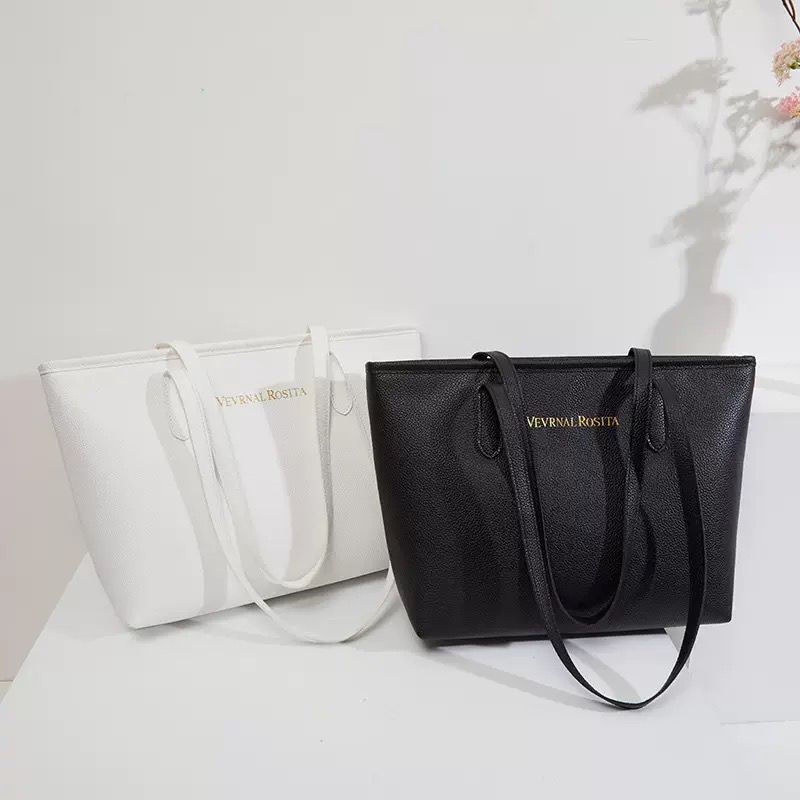 25pcs mixed color large capacity lightweight pu tote bag work commuting(below price is 50pcs)