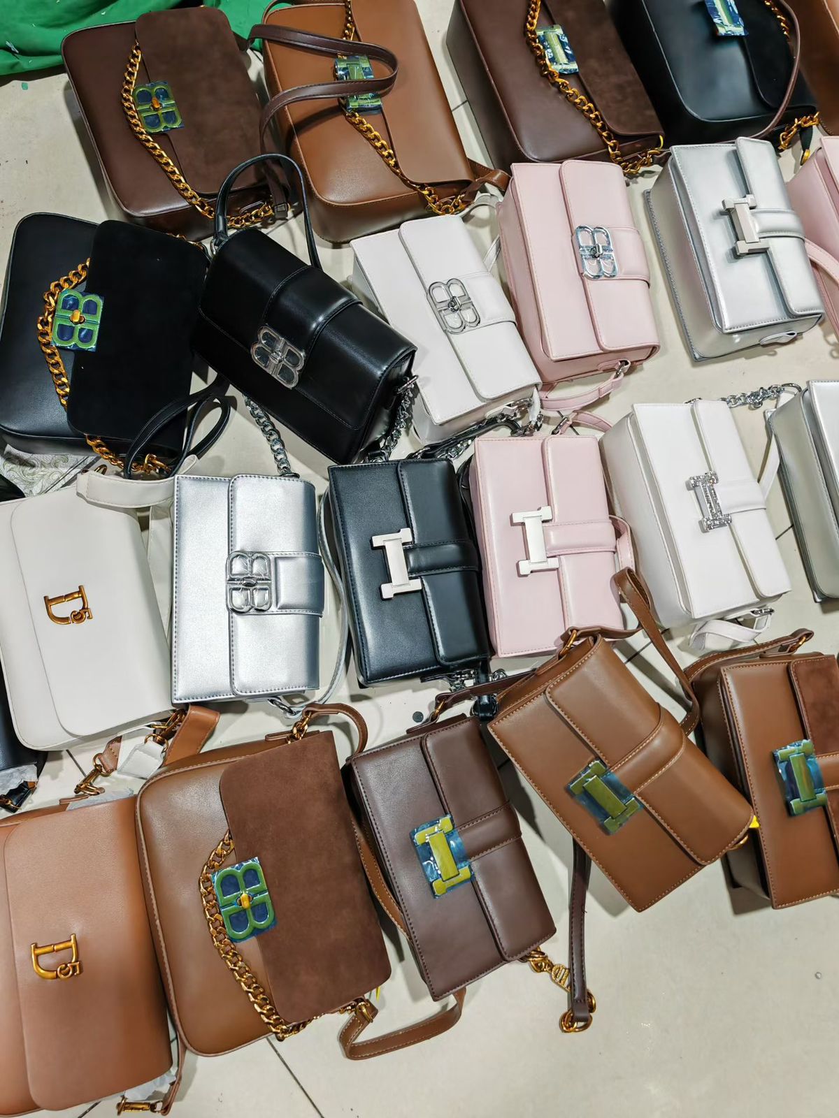 100pcs mixed color Side Bag For Women Side Bag For Girls Ladies Bag Cross Body Bag Double Strap(below price is 100pcs)