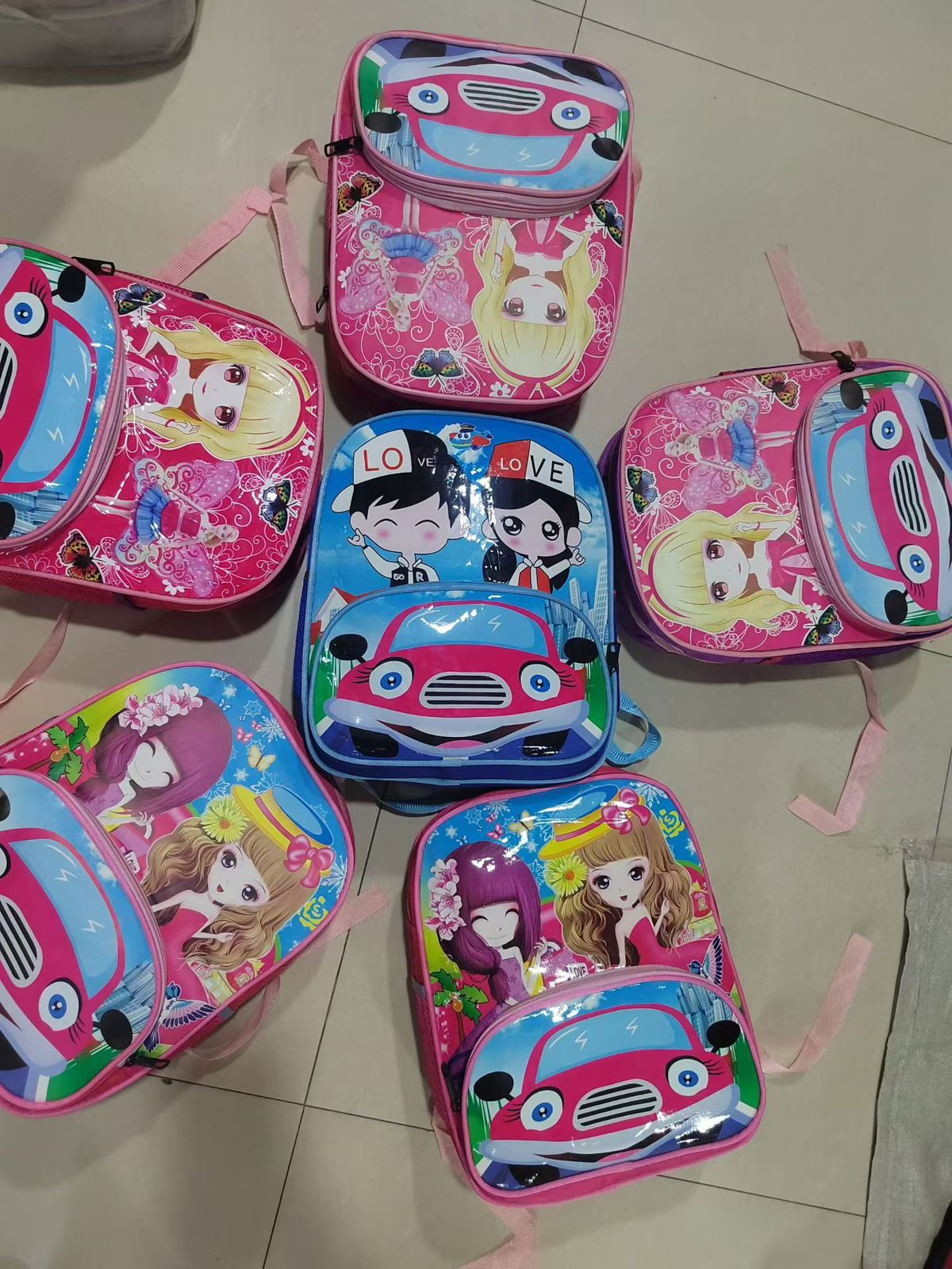 100pcs mixed color school bag(below price is 100pcs)
