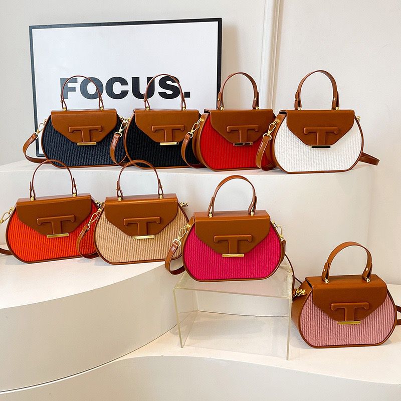 20pcs mixed color 2025 New Color Block Handbag High End Fashion Trendy (below price is 20pcs)