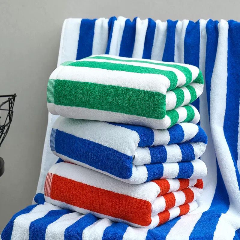 50pcs for Bathroom Towels Blue And White Striped Pool Towels
